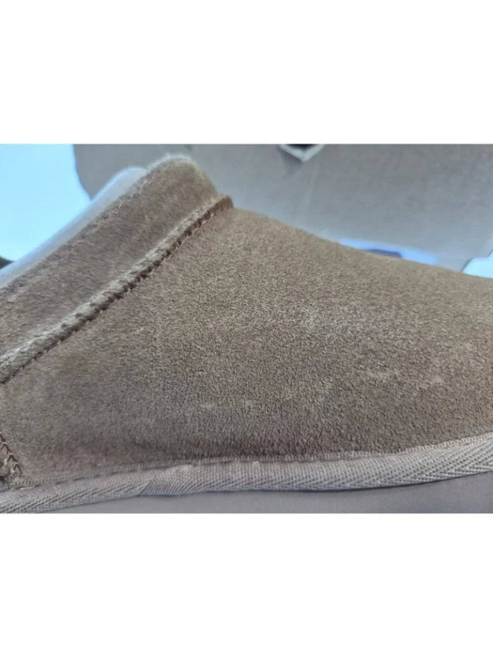 UGG Classic Micro Womens Sz 7 Chestnut Suede Sherpa